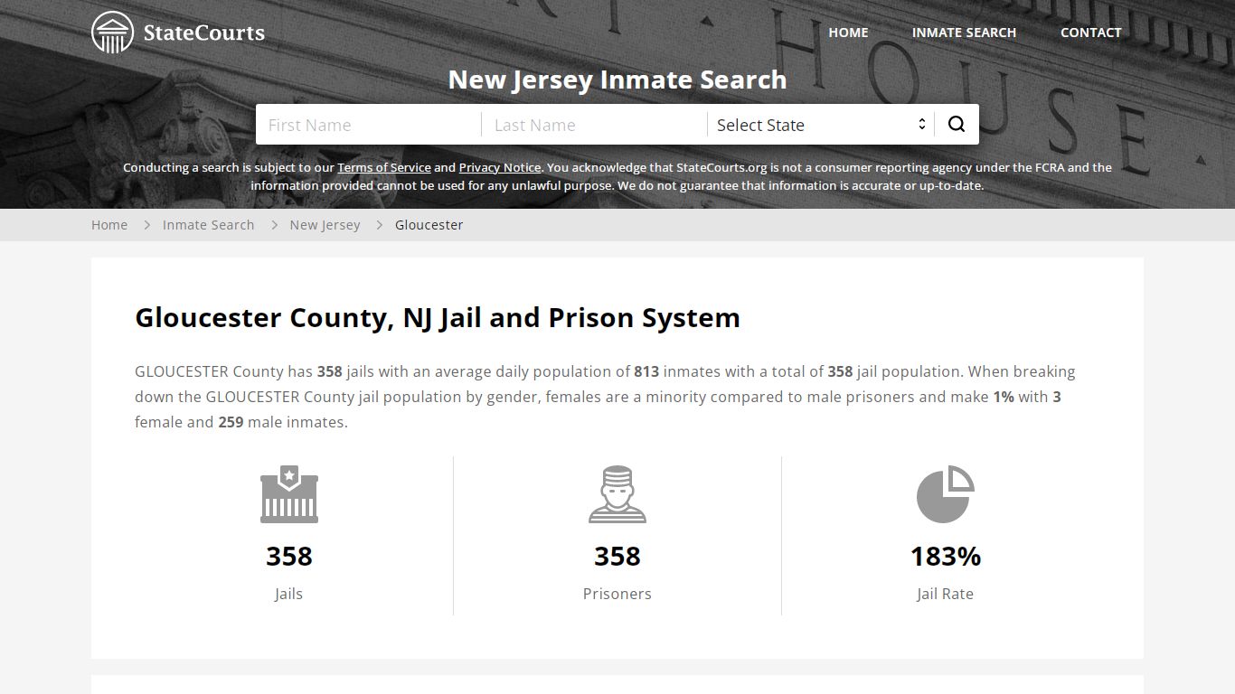 Gloucester County, NJ Inmate Search - StateCourts