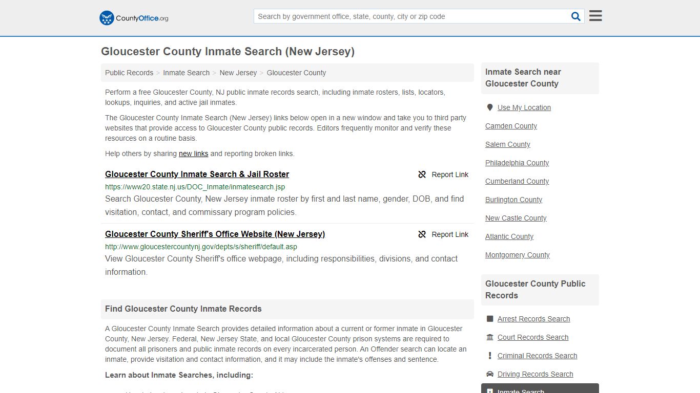 Inmate Search - Gloucester County, NJ (Inmate Rosters ...